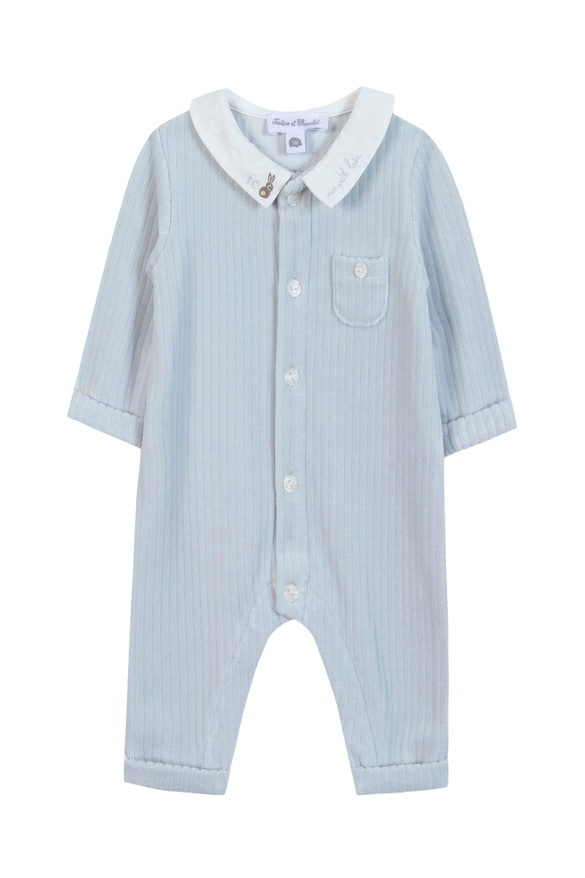 Combinaison longue en coton - Bleu céleste