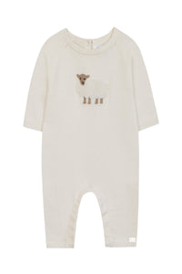Combinaison longue - Ecru broderie mouton