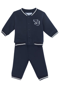 Ensemble jogging game on en coton - Bleu marine