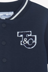 Ensemble jogging game on en coton - Bleu marine