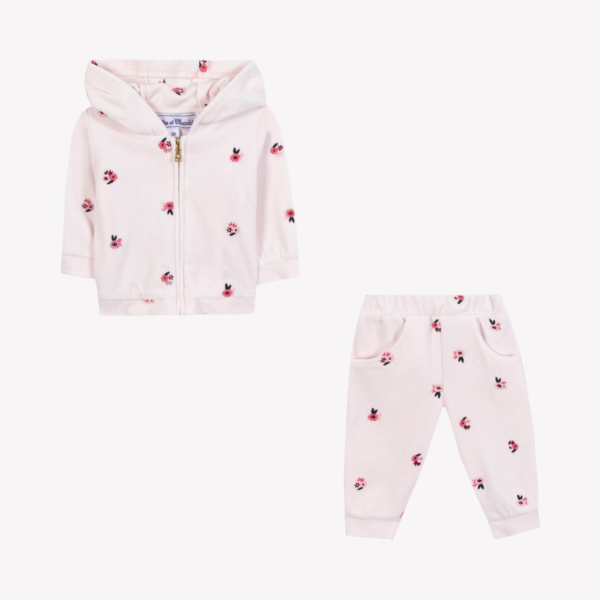 Ensemble jogging - Rose pâle velours