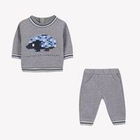 Gris Chiné Moyen / Ensemble Jogging - Gris Hérisson Pixel