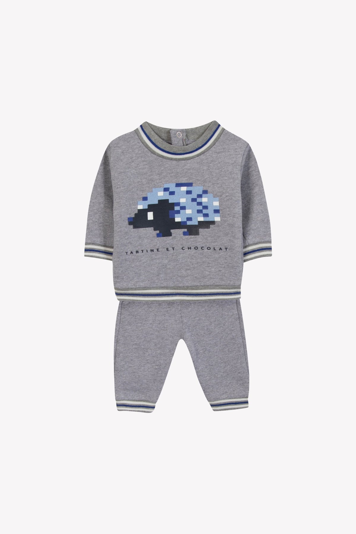 Ensemble jogging game on en coton - Gris chiné