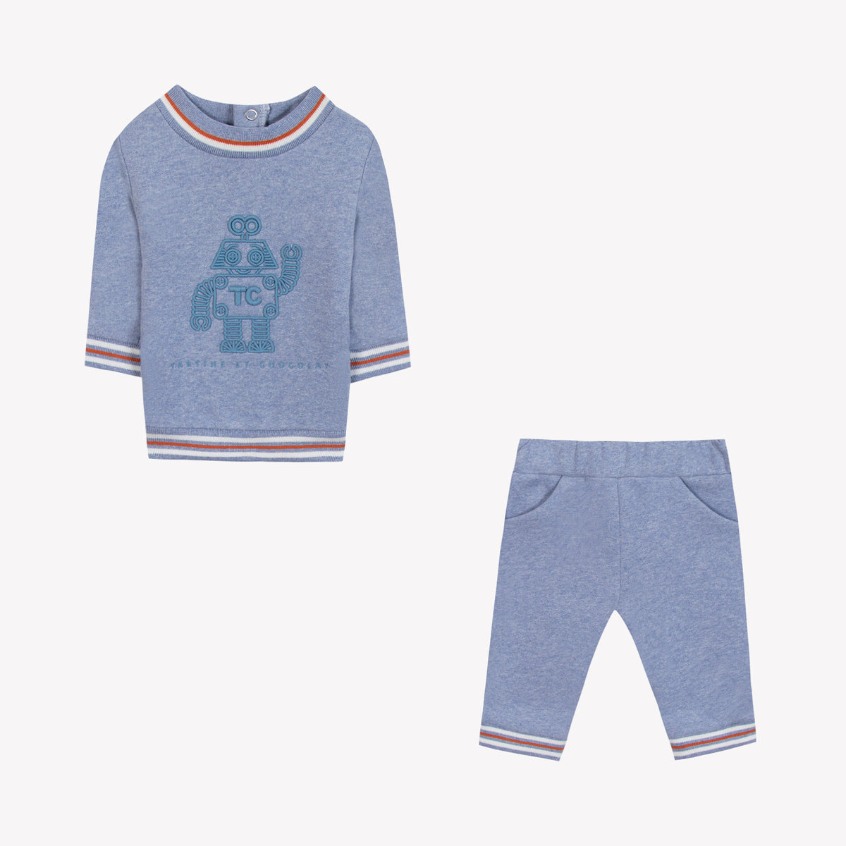 Bleu Grisé Chiné / Ensemble Jogging - Bleu Grisé Robot