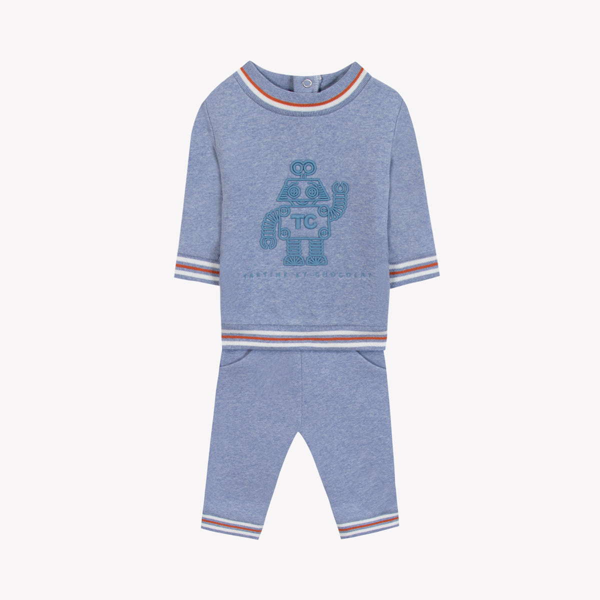 Bleu Grisé Chiné / Ensemble Jogging - Bleu Grisé Robot