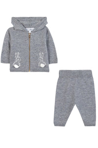 Ensemble jogging preppy winter en laine - Gris chiné