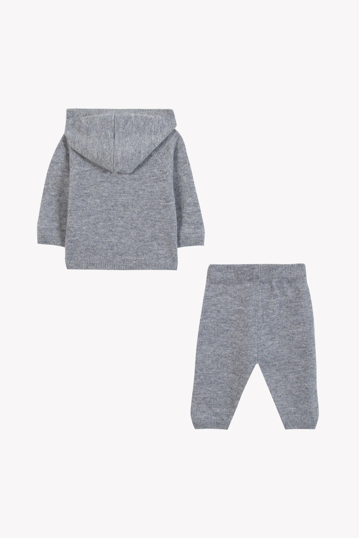 Ensemble jogging preppy winter en laine - Gris chiné