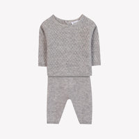 Gris Clair Chiné / Ensemble - Gris Clair 100% Cachemire