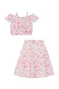 Ensemble long - Praline inspiration Toile de Jouy
