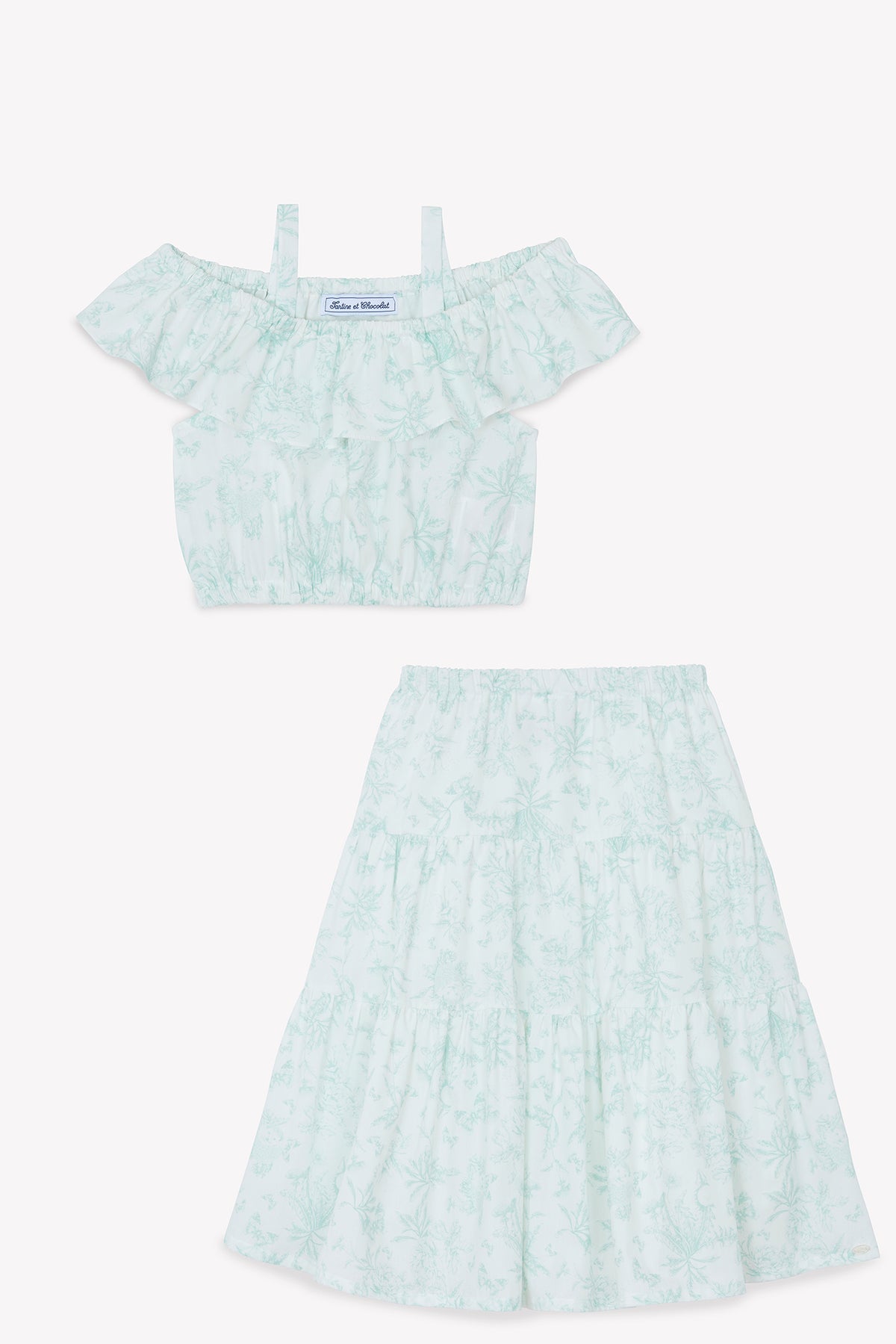 Vert D'Eau / Ensemble Long - Vert D'Eau Inspiration Toile De Jouy