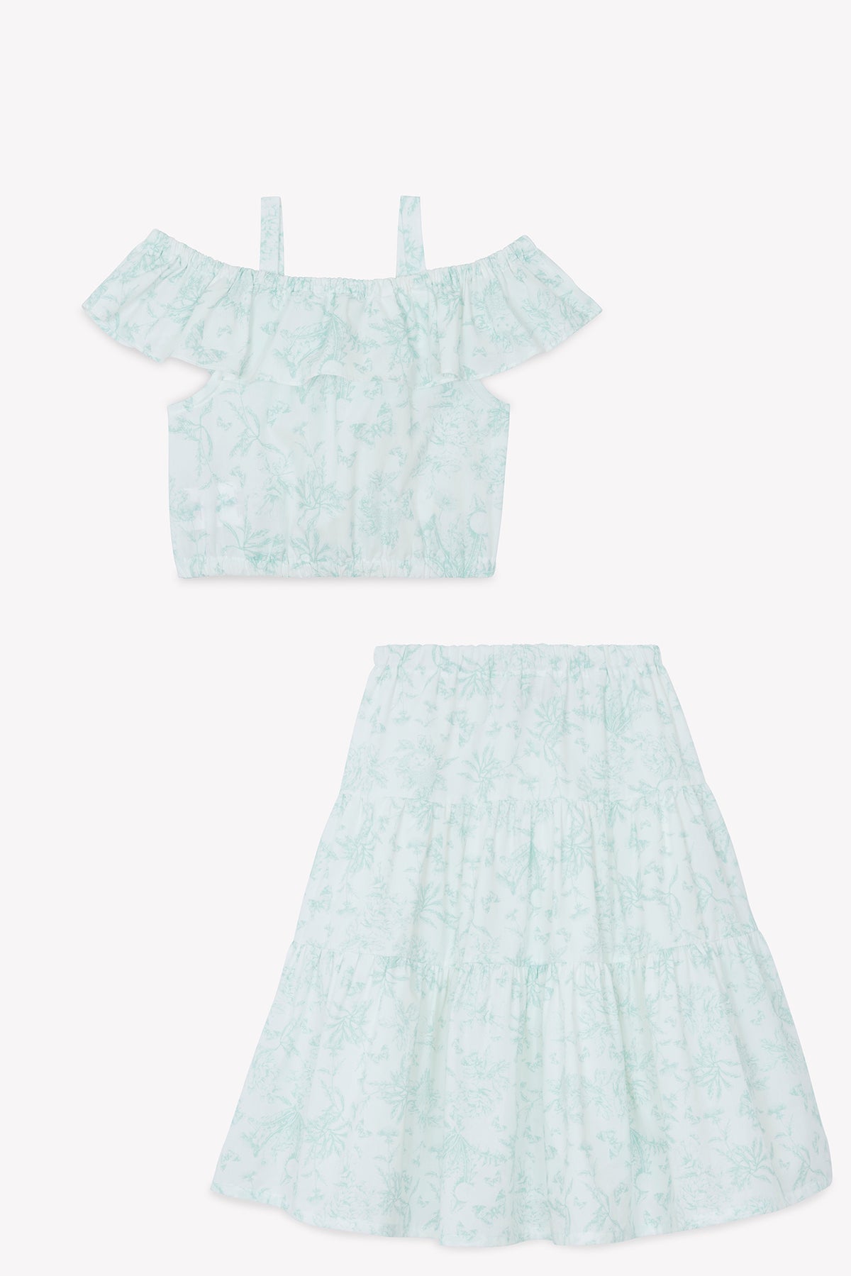 Vert D'Eau / Ensemble Long - Vert D'Eau Inspiration Toile De Jouy