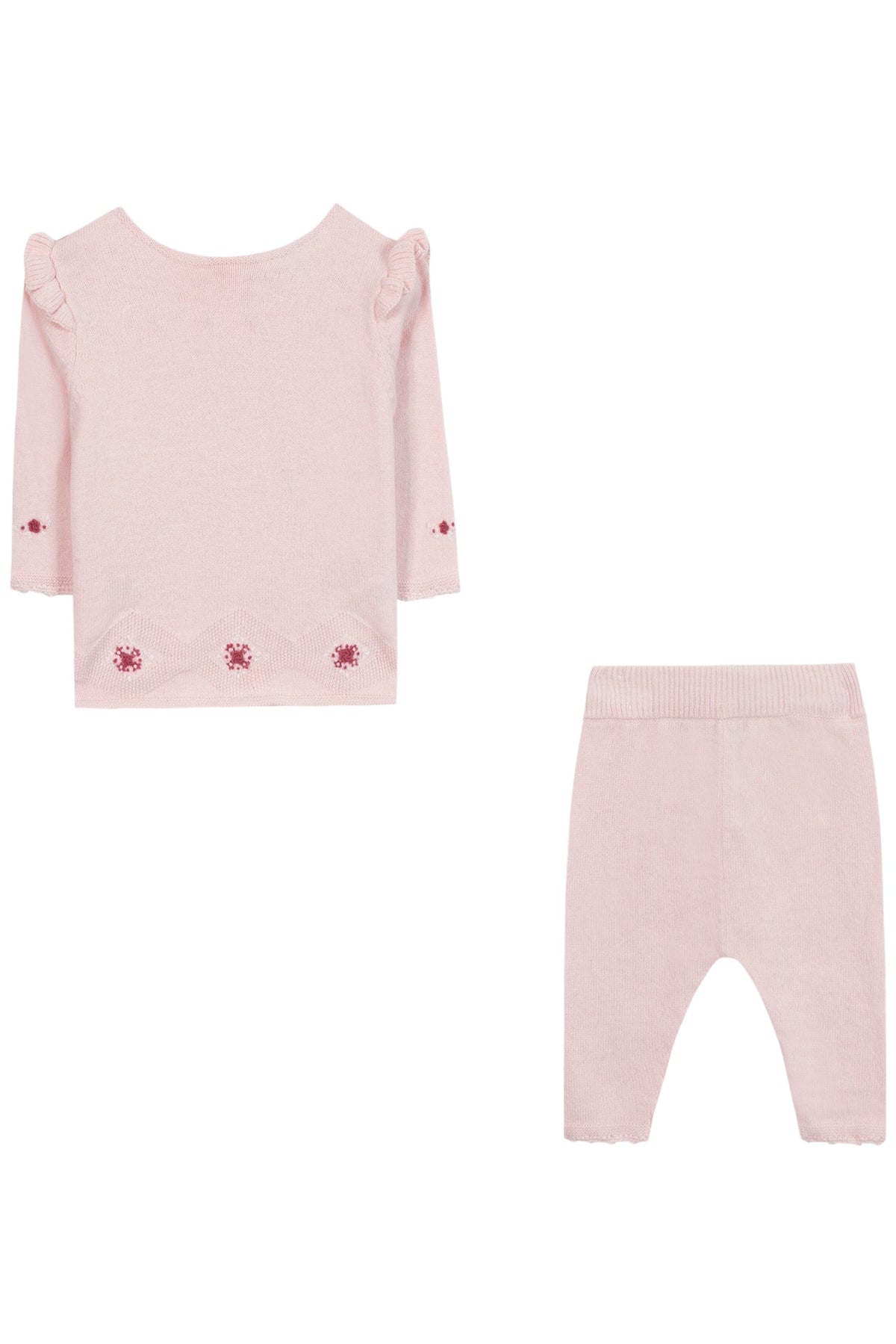 Ensemble long - Rose pâle broderies