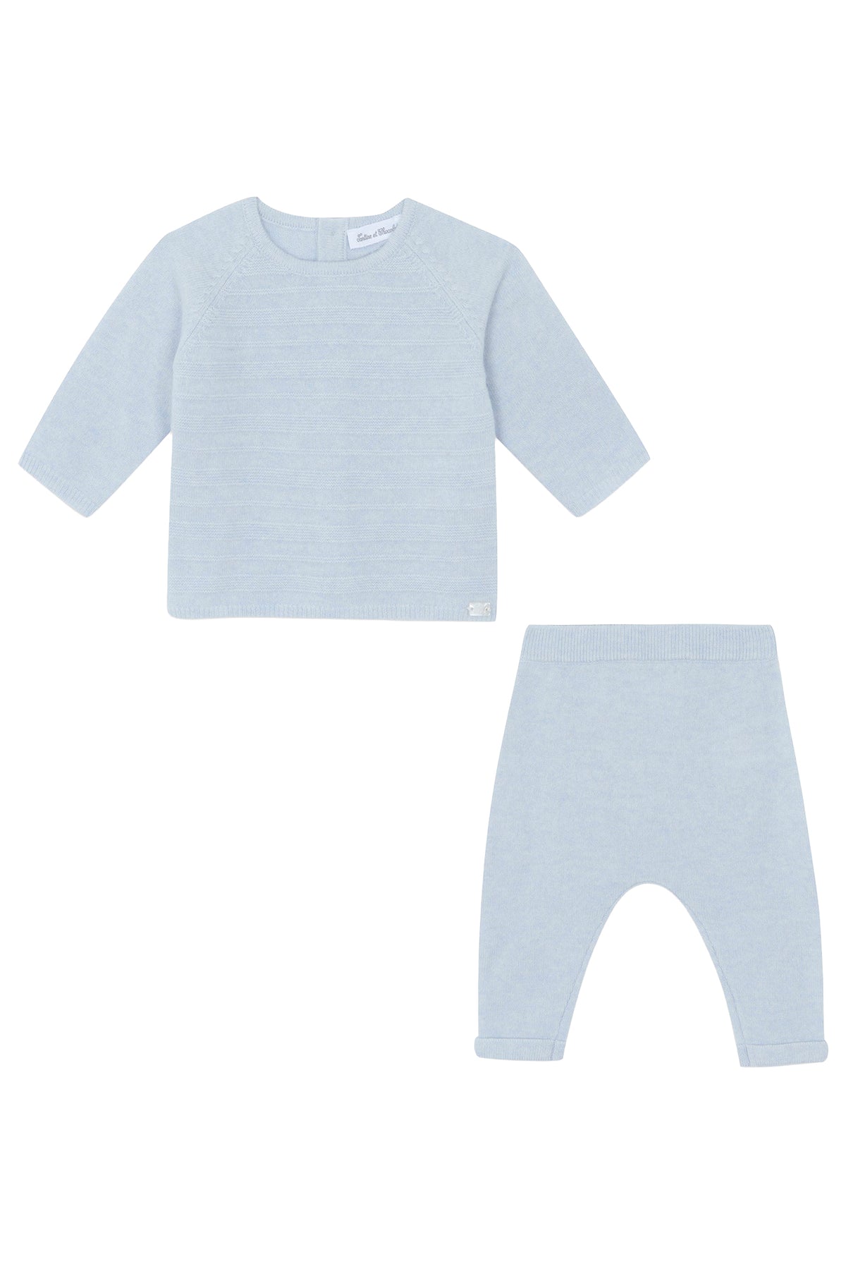 Ensemble long en laine - Bleu céleste