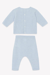 Bleu Céleste Chiné / Ensemble Long - Bleu Chiné