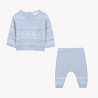 Bleu Celeste Chiné / Ensemble Long - Bleu Chiné Jacquard