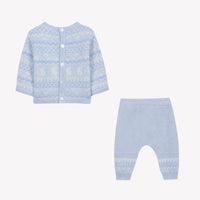 Bleu Celeste Chiné / Ensemble Long - Bleu Chiné Jacquard