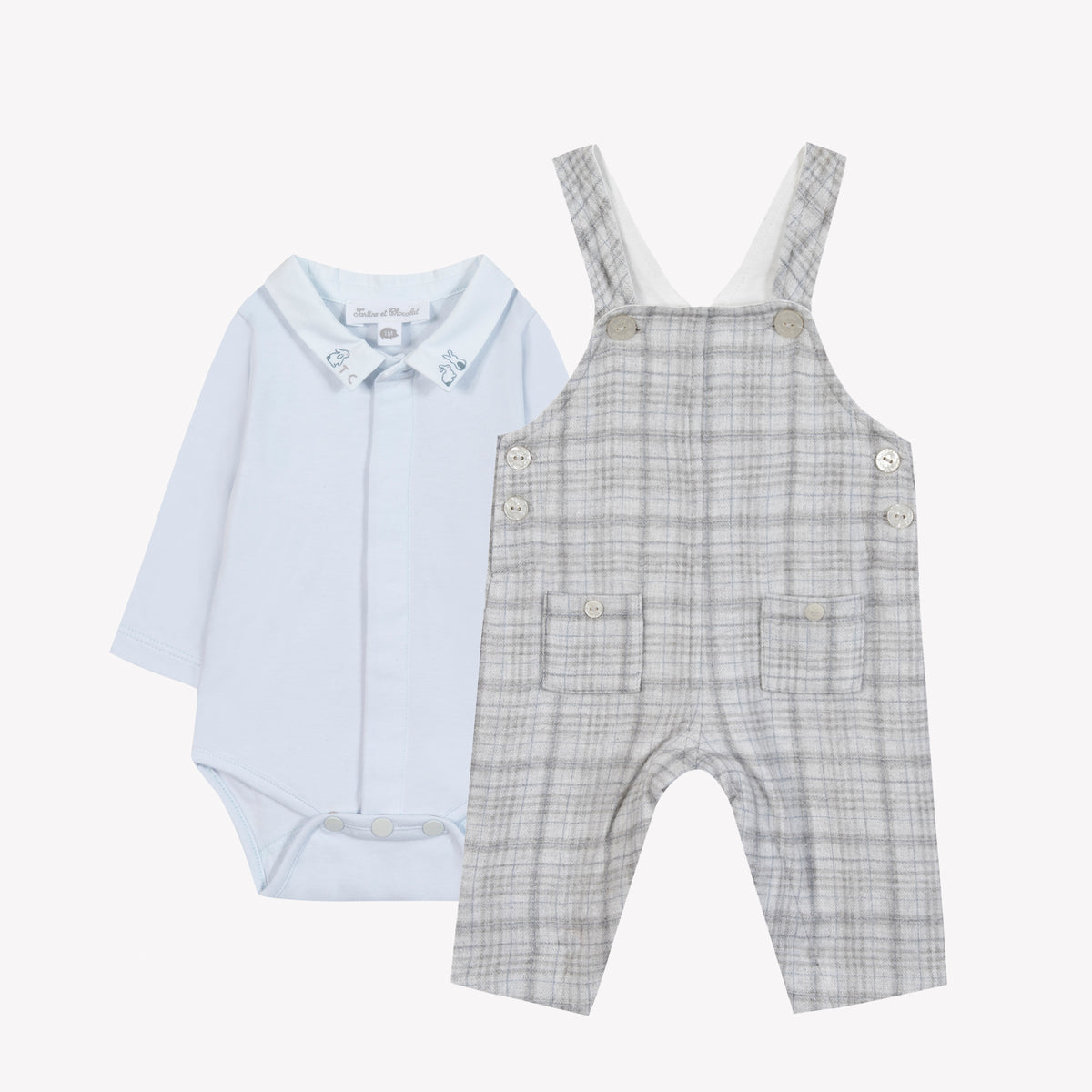 Ensemble long - Greige chiné carreaux