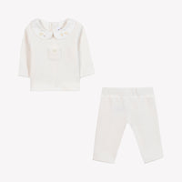 Combinaison longue - Ecru broderie mouton