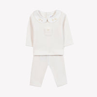 Combinaison longue - Ecru broderie mouton