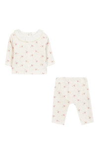 Ensemble long - Ecru fleurs