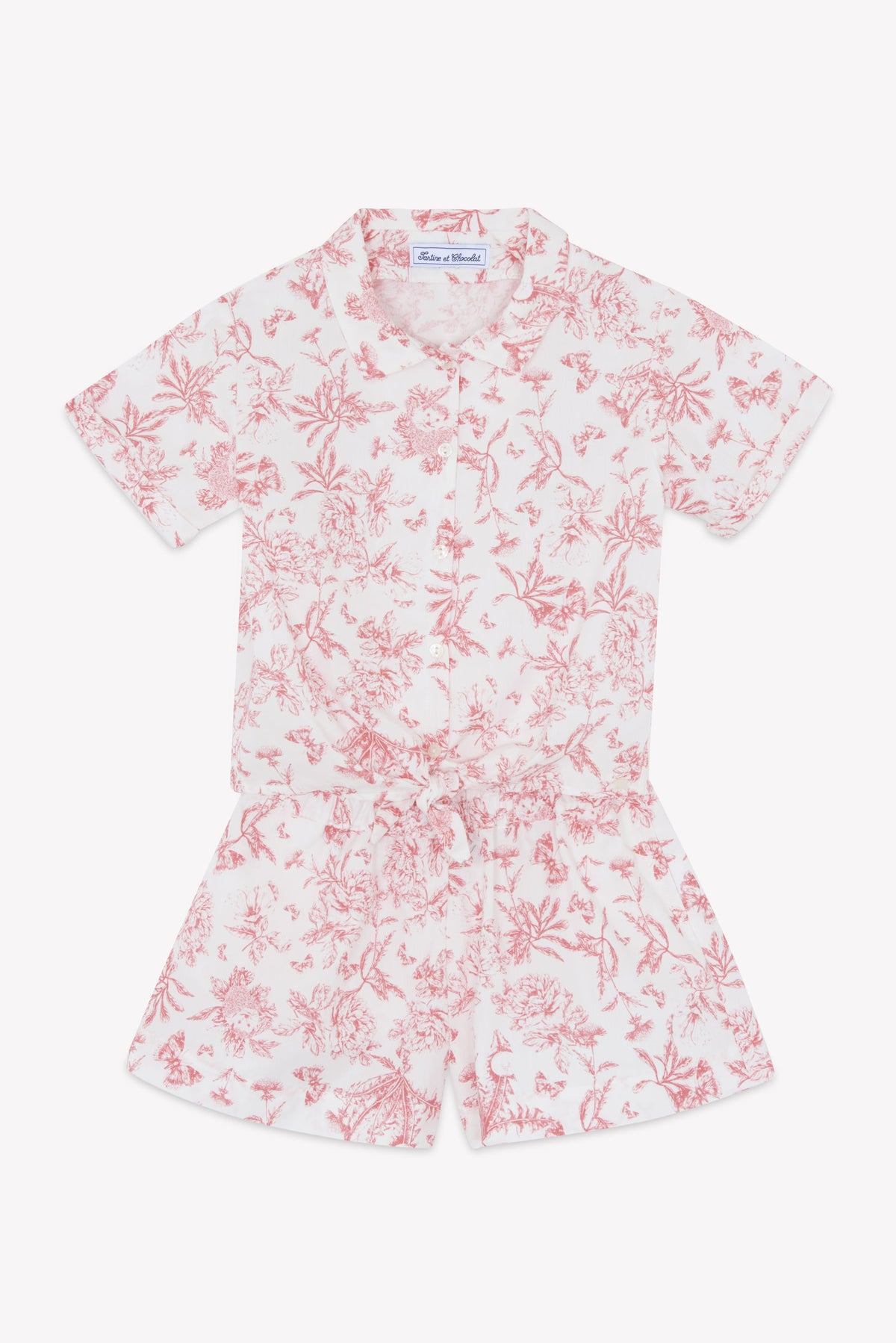 Ensemble court - Praline inspiration Toile de Jouy