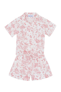 Ensemble court - Praline inspiration Toile de Jouy