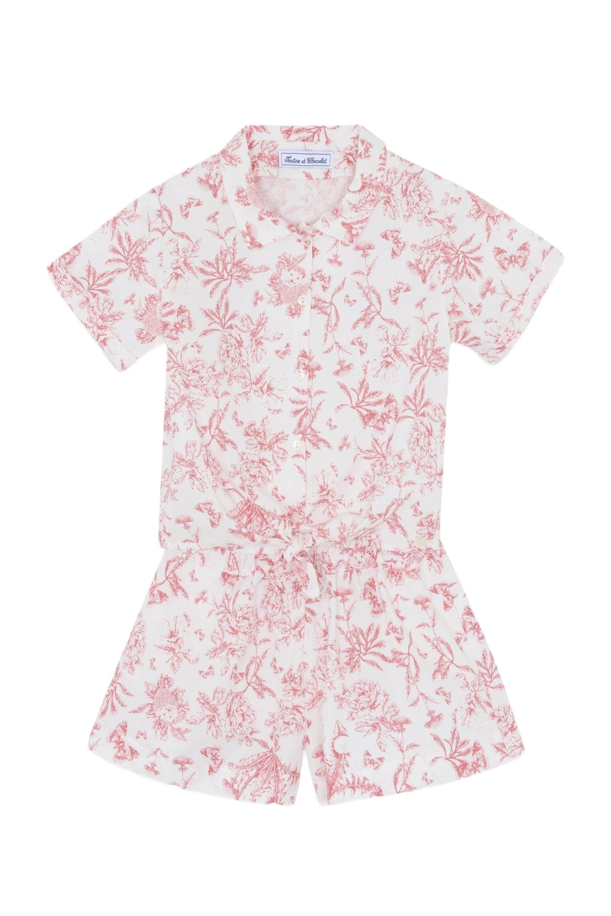 Ensemble court - Praline inspiration Toile de Jouy