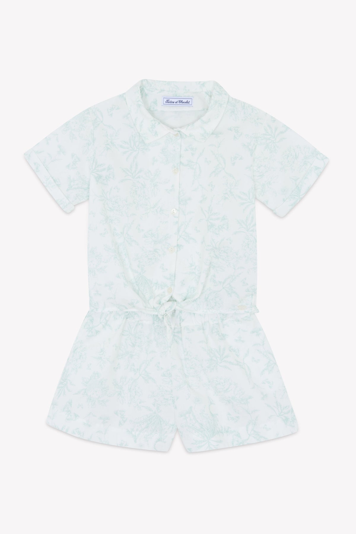 Ensemble court - Praline inspiration Toile de Jouy