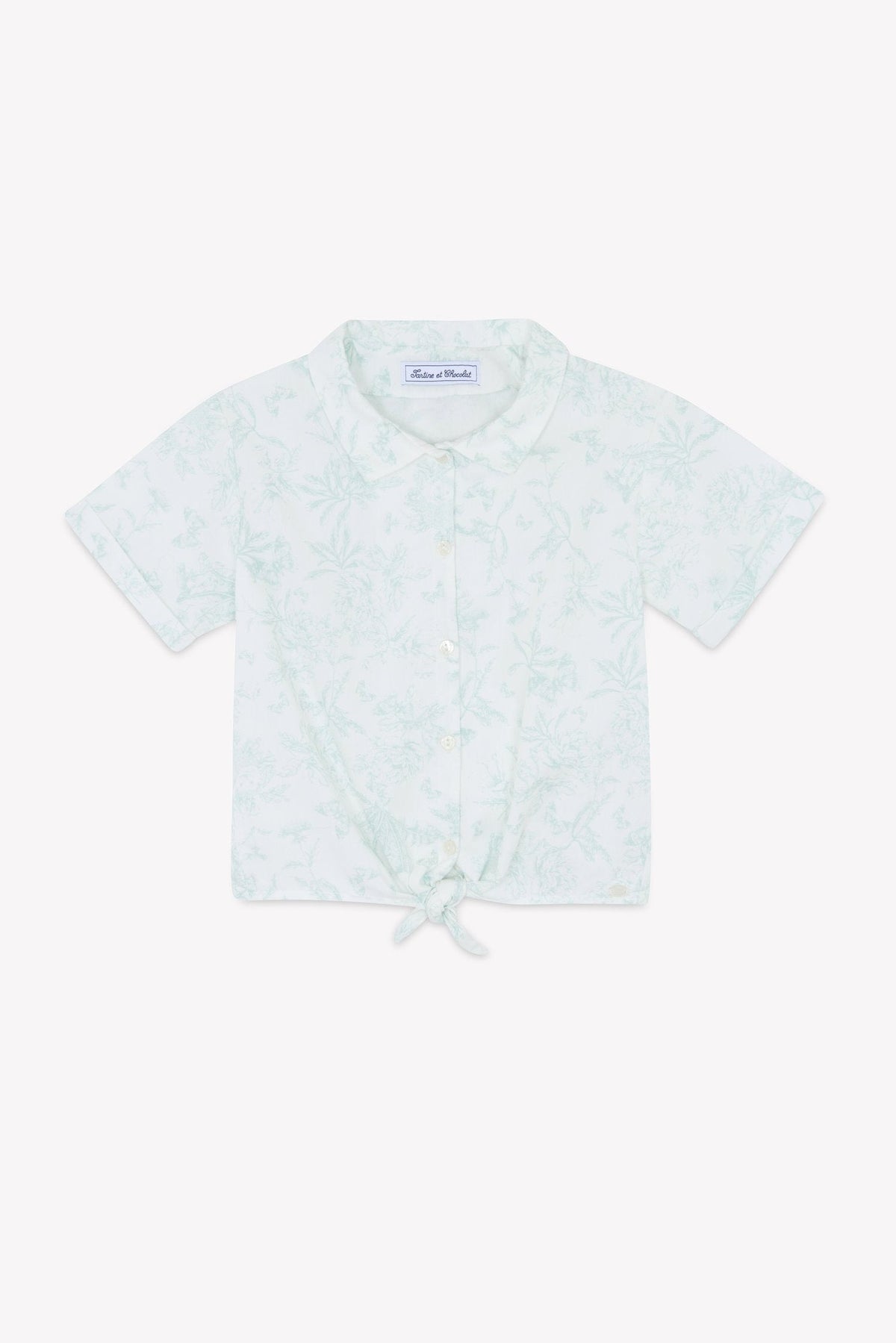 Ensemble court capsule estivale en coton - Vert d'eau