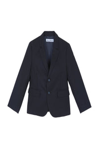 Veste blazer unie en laine - Bleu marine