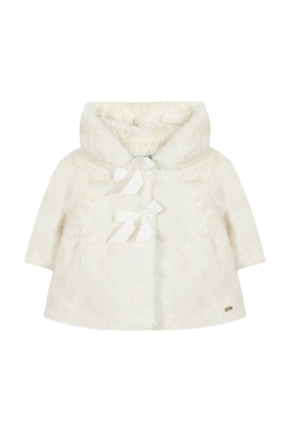 Manteau - Ecru imitation fourrure