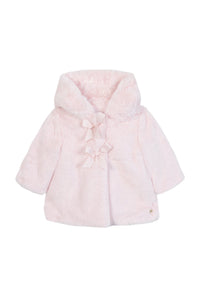 Manteau - Rose pâle imitation fourrure