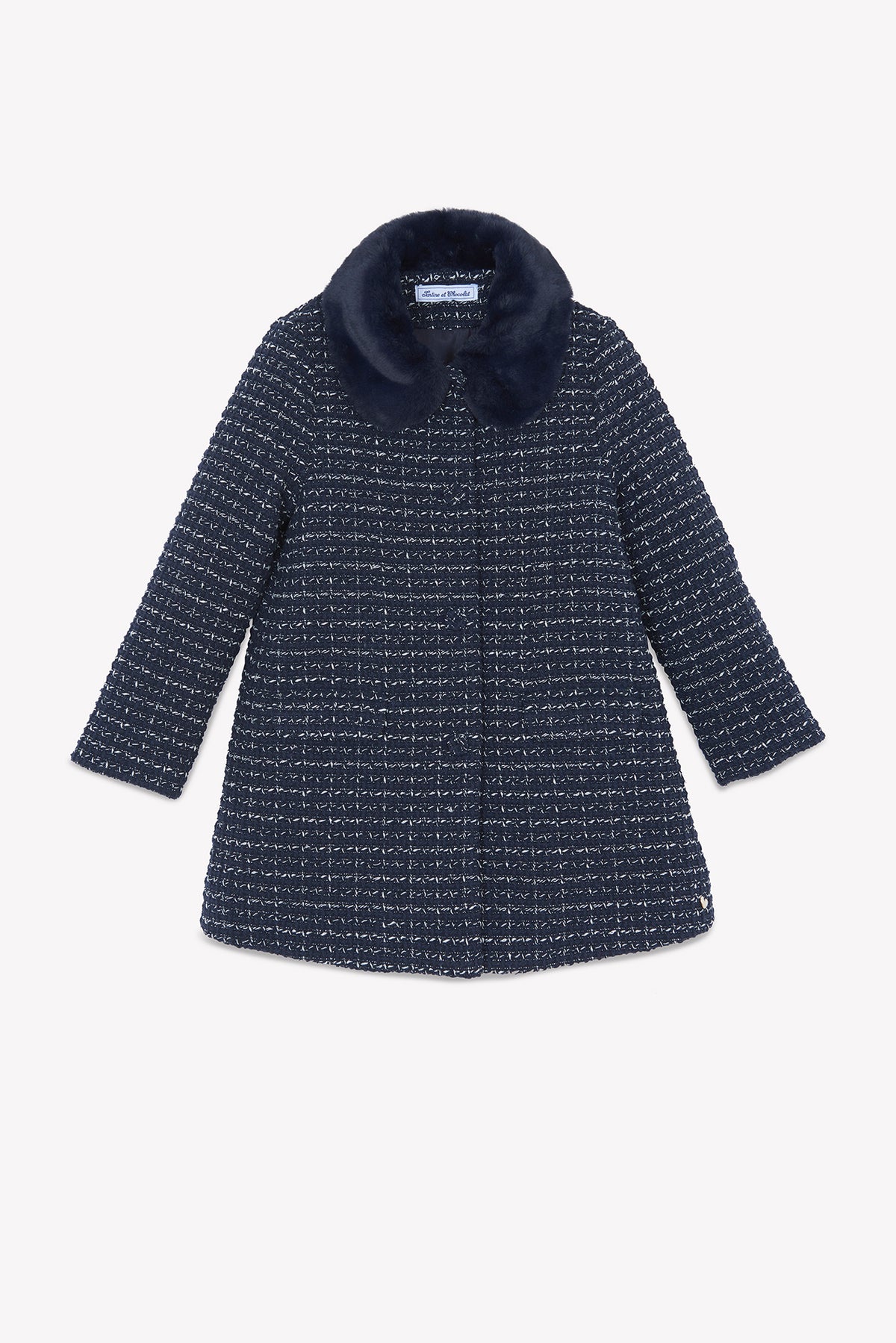 Marine / Manteau - Marine En Tweed