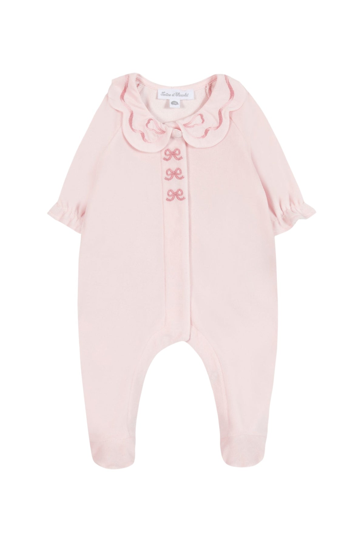 Pyjama - Rose pâle velours nœuds
