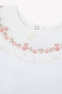 Blanc / Pyjama - Blanc Col Broderies Fleurs