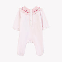 Rose Pâle / Pyjama - Rose Pâle Col Broderies Fleurs