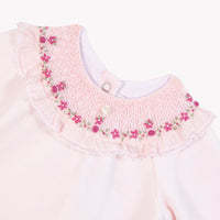 Rose Pâle / Pyjama - Rose Pâle Col Broderies Fleurs