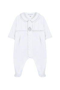 Pyjama nuit à col claudine - Blanc