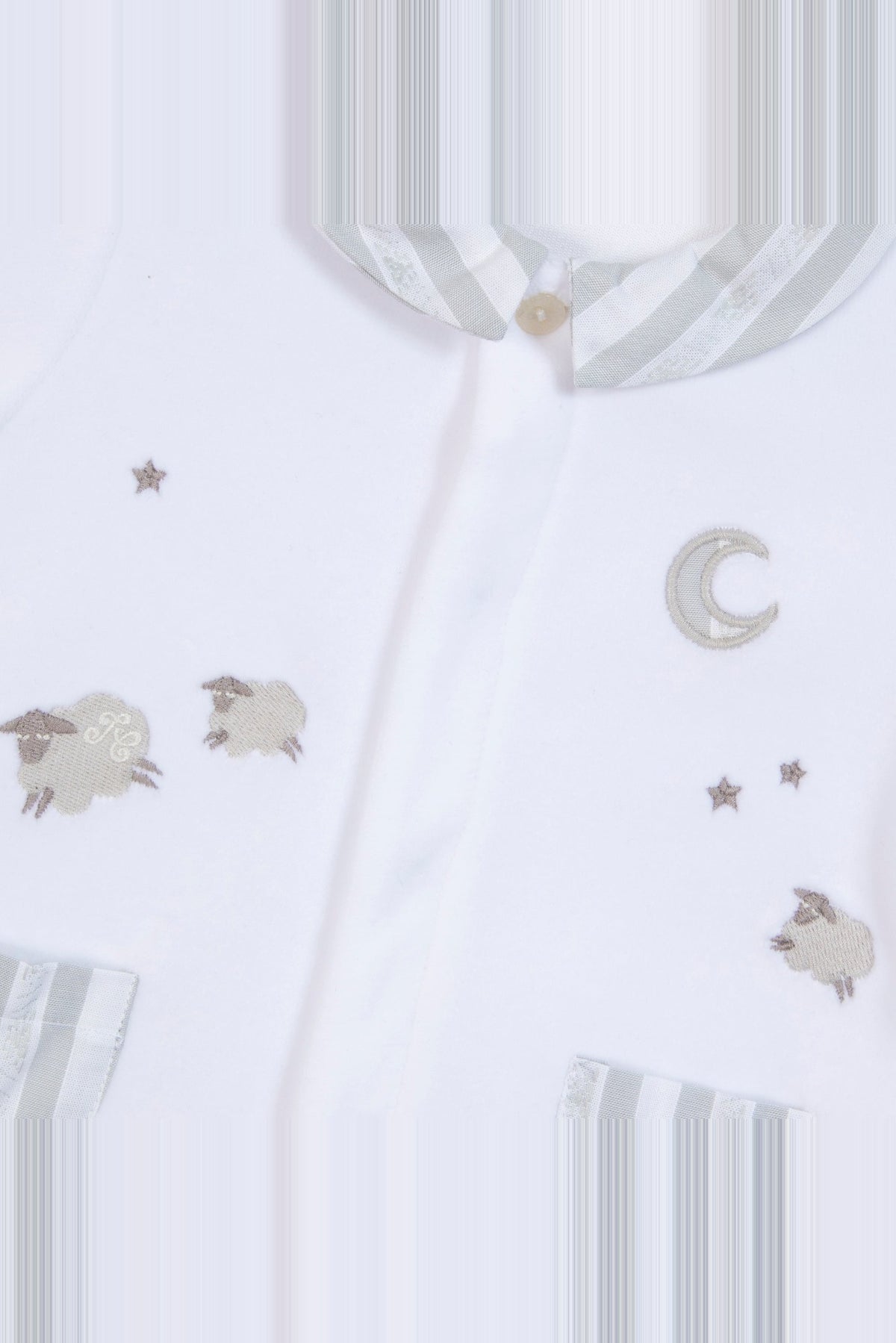 Pyjama nuit en coton - Gris chiné