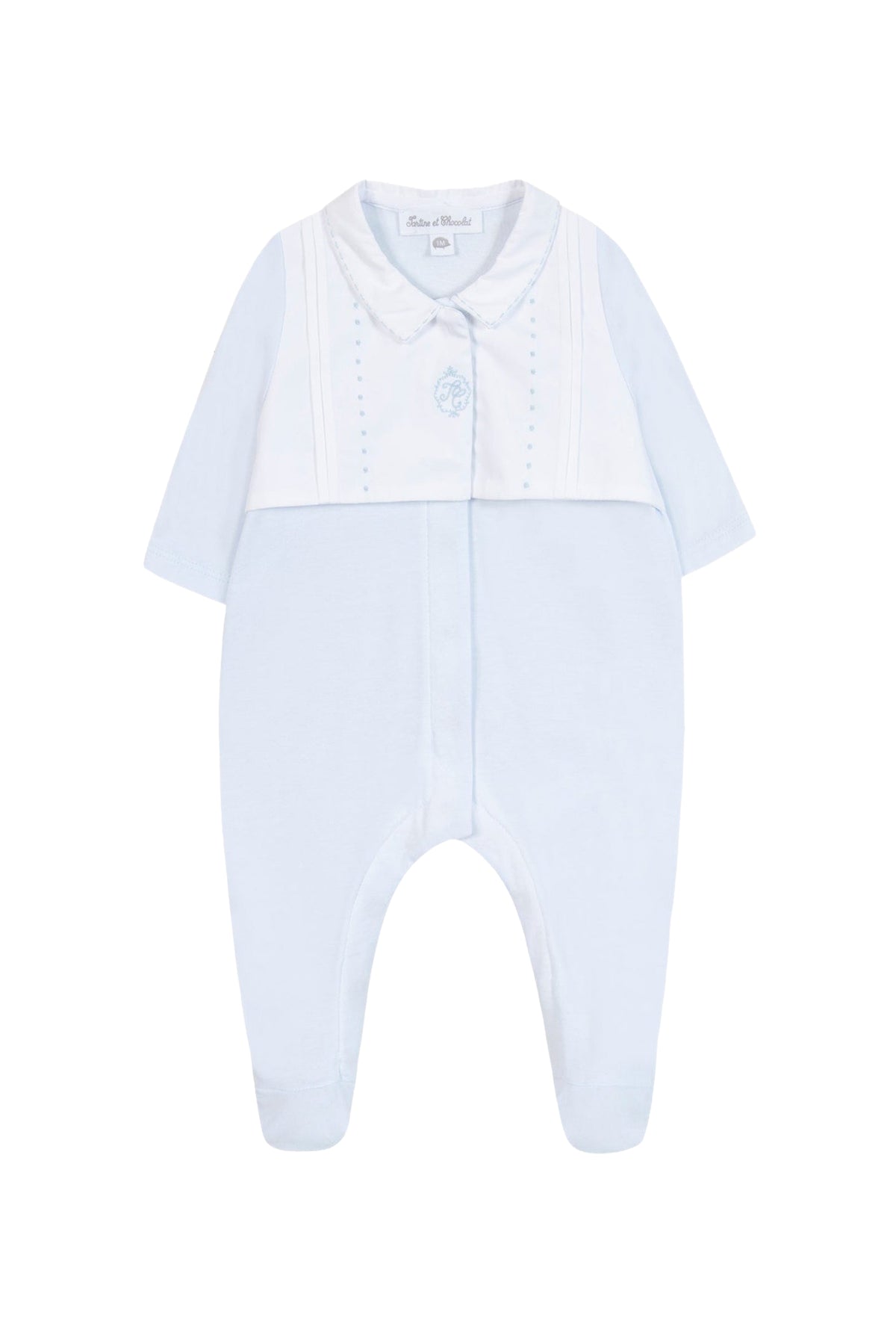 Pyjama nuit en coton - Bleu céleste