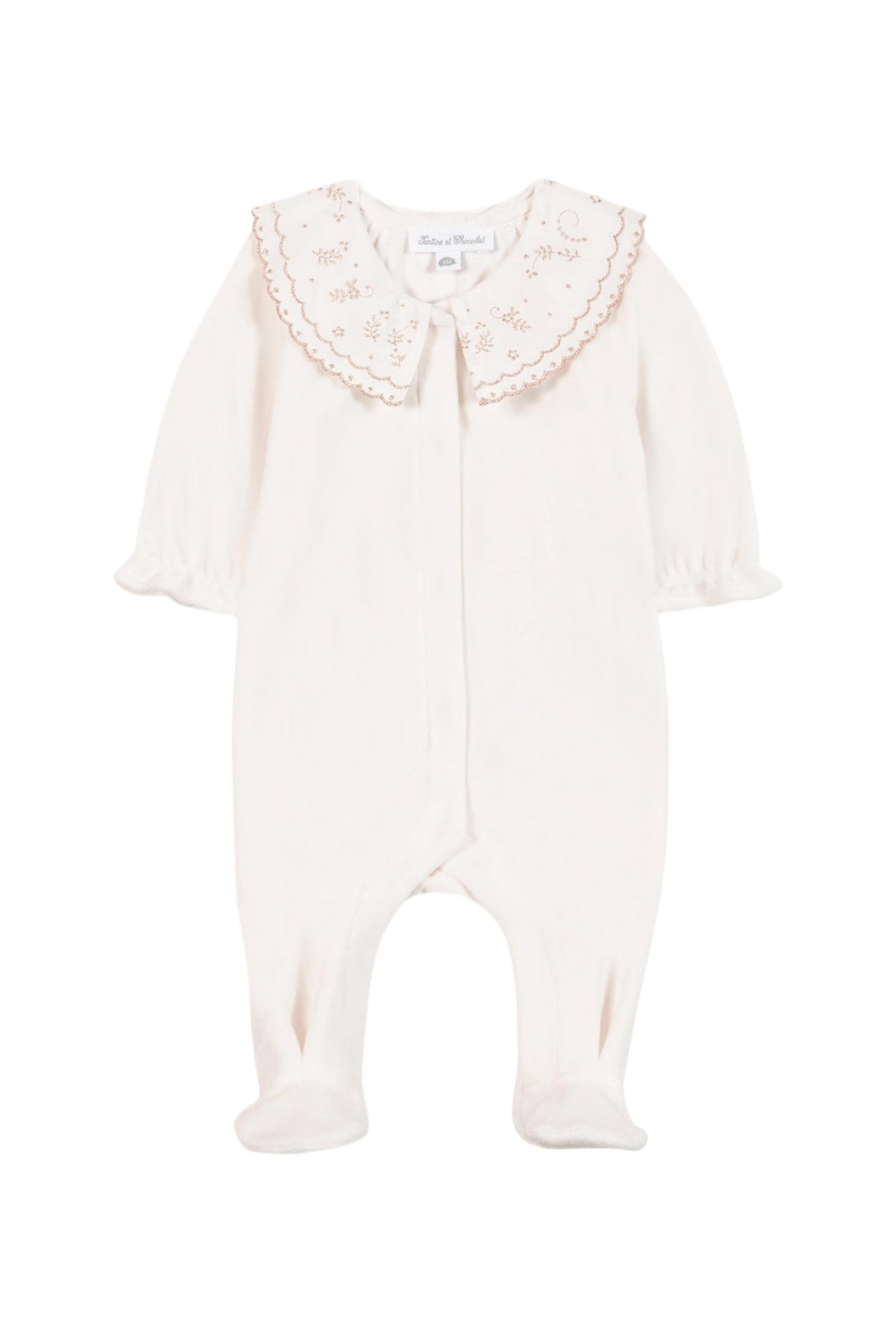 Pyjama - Ecru velours broderies