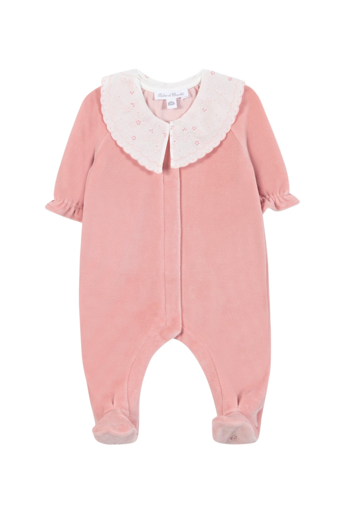 Pyjama - Pêche velours broderies