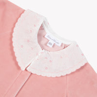 Pêche / Pyjama - Pêche Velours Col Dentelle