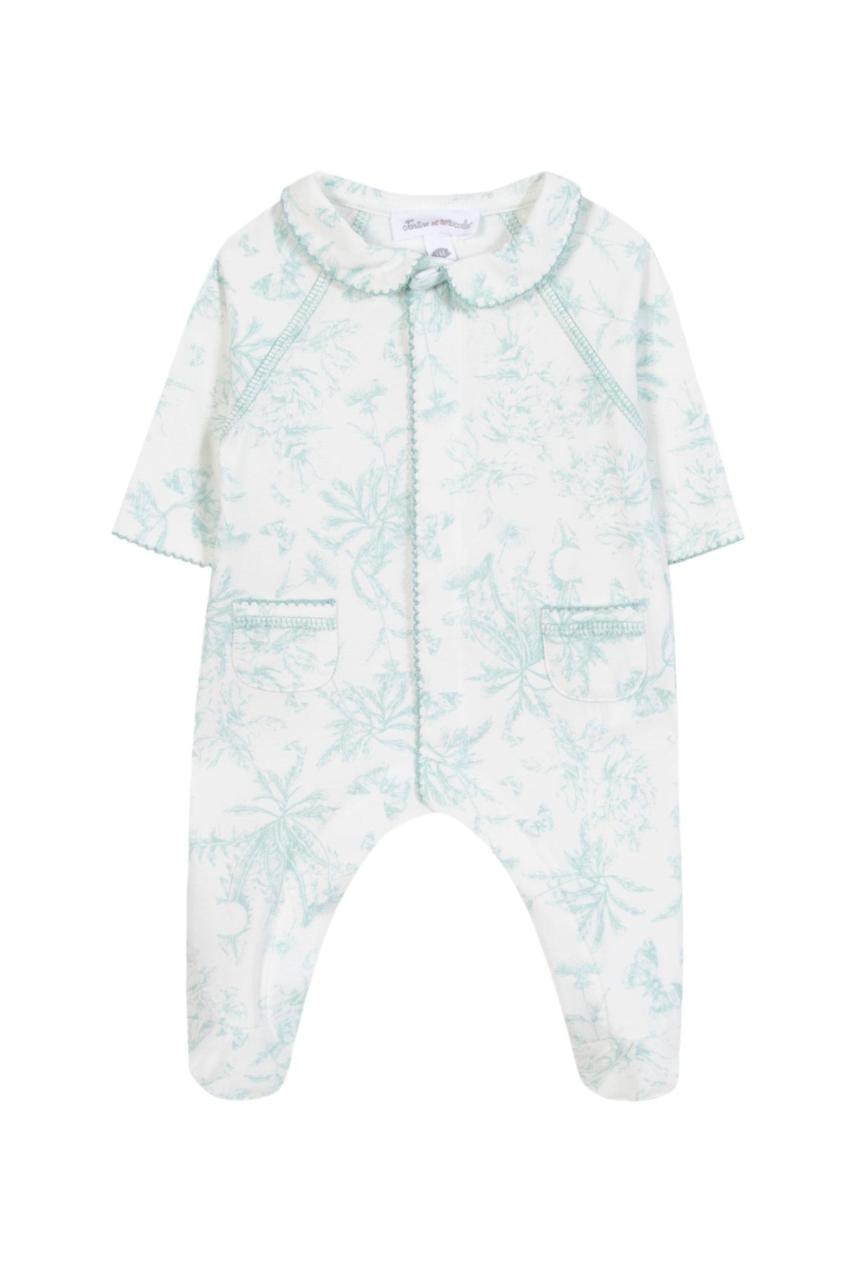 Pyjama - Vert d'eau inspiration Toile de Jouy