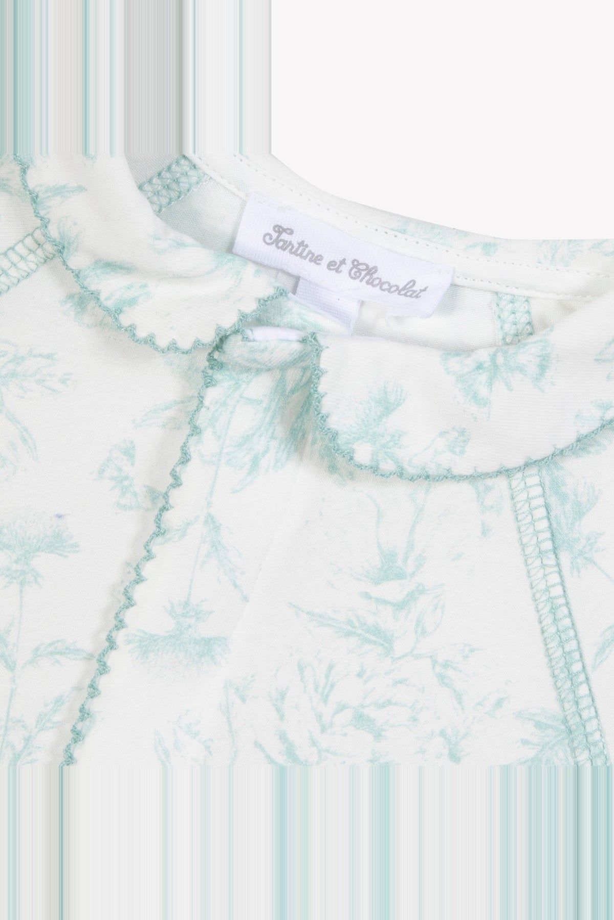 Pyjama nuit en coton - Vert d'eau