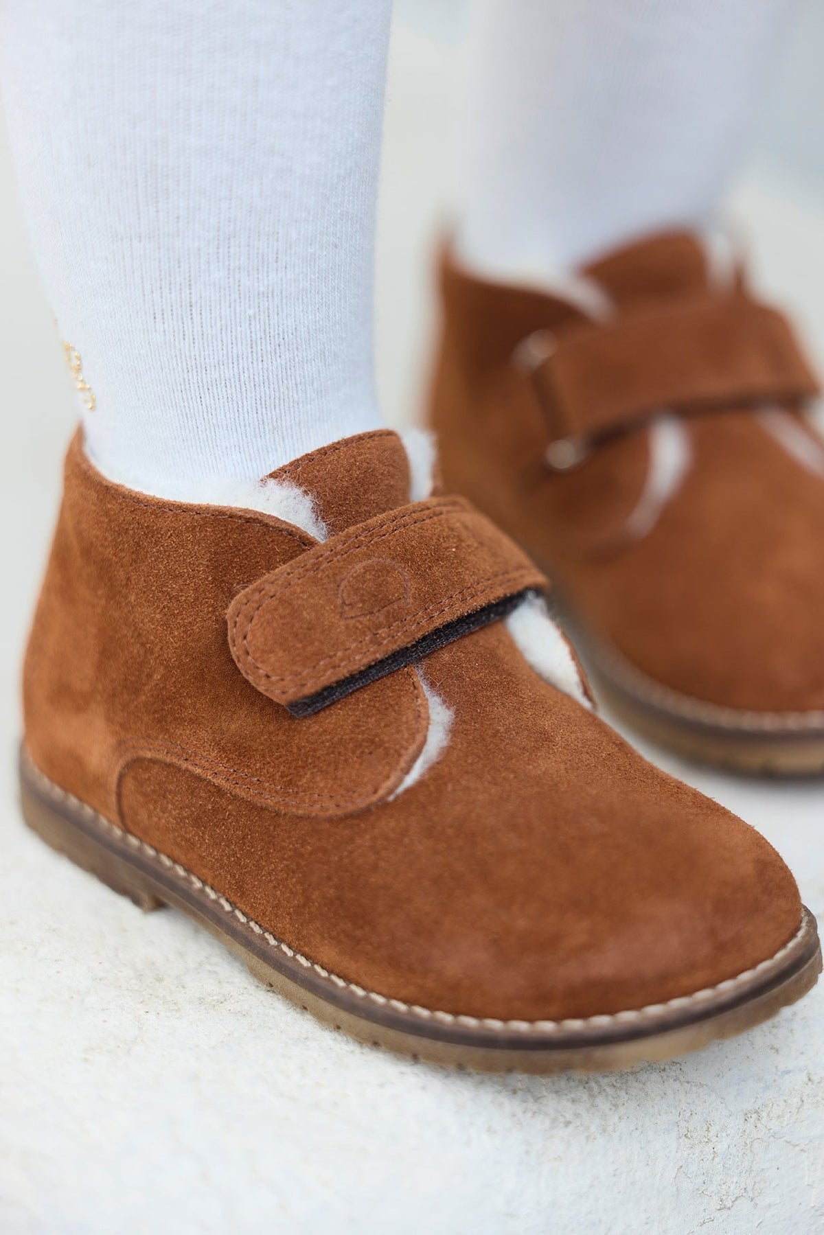 Bottes avec fermeture par scratch - Marron