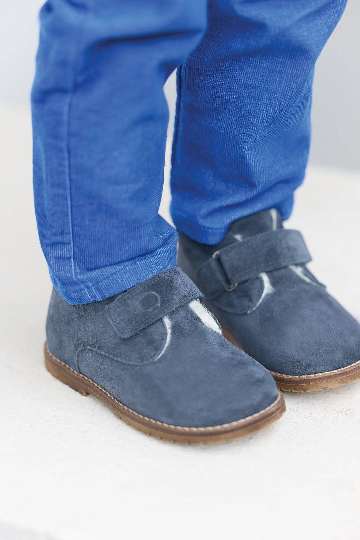 Bottes en laine - Bleu grisé