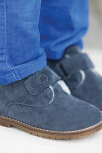 Bottes en laine - Bleu grisé