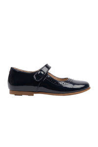 Babies en cuir vernis - Bleu marine