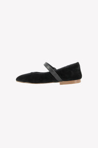 Ballerines en velours - Noir